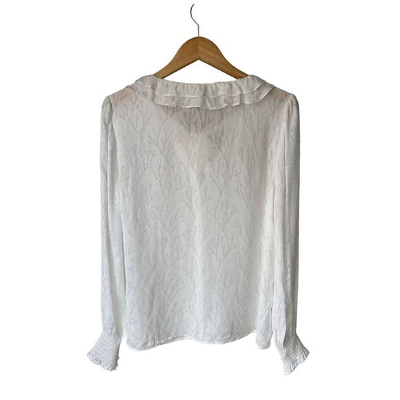 PAIGE Silk Blend Dionna Ruffled Button-Front Blouse - Picture 7 of 10